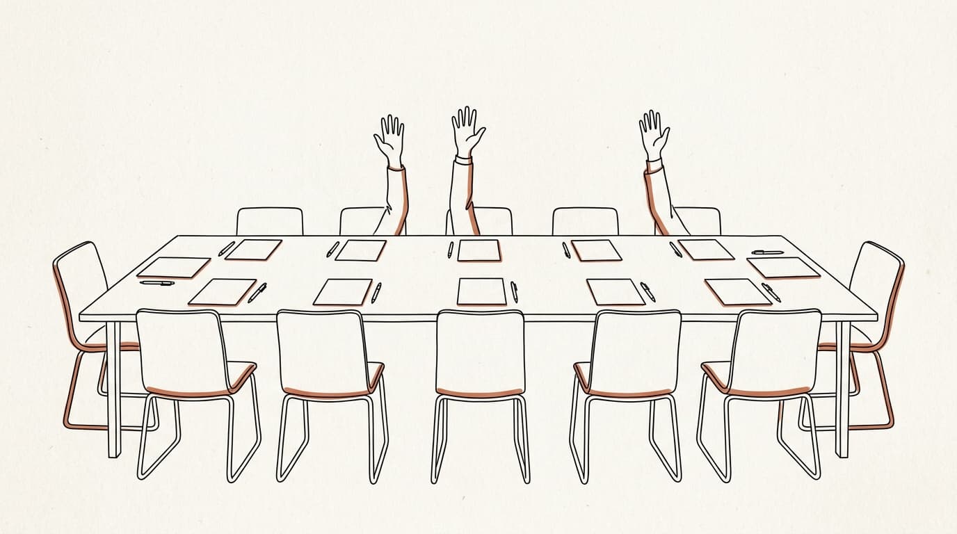 Lijntekening: de algemene vergadering